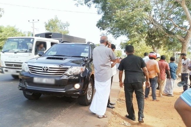 MP M.A. Sumanthiran's Car Collision with Motorcycle